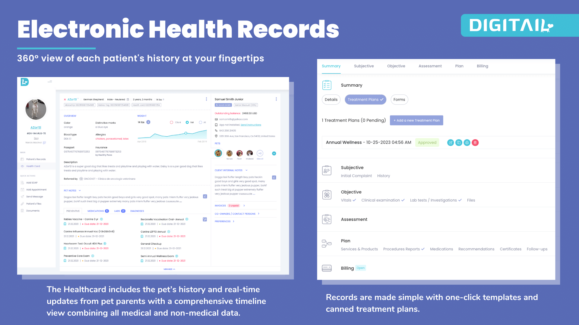 Digitail Software - 360° view of each patient's history at your fingertips