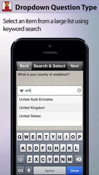 Harvest Your Data surveys are built using drop down interactive interface