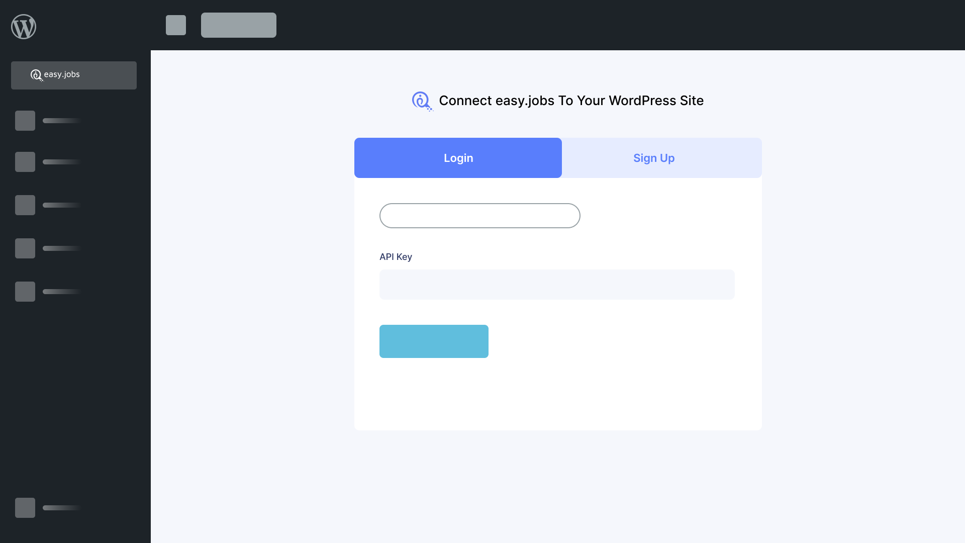 easy.jobs comes with a WordPress plugin that allows you to directly connect your SaaS account to your website in just a few clicks, using credentials or API keys. You will be able to get all the features and functionalities of the SaaS on the plugin.