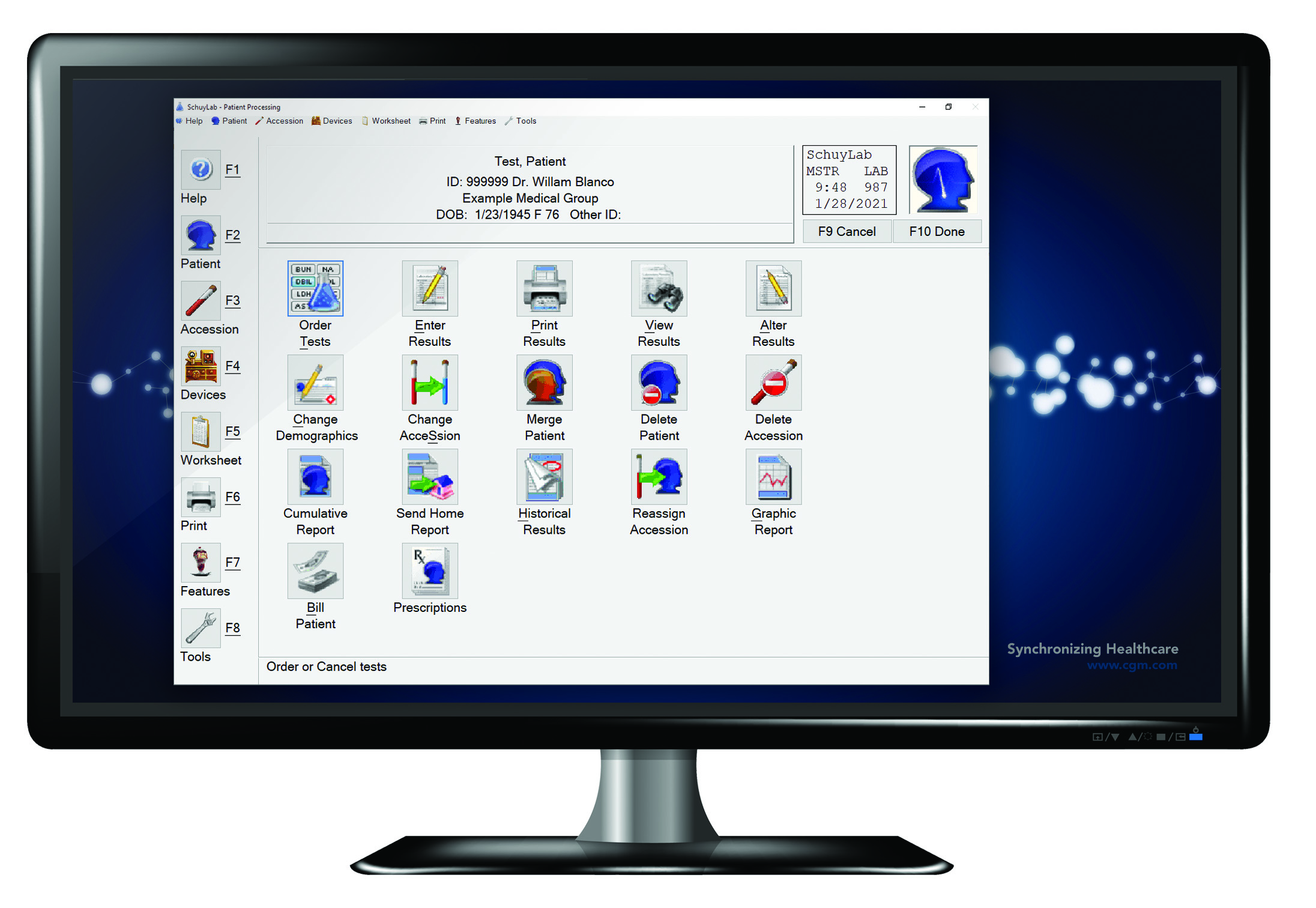CGM SCHUYLAB screenshot: CGM SCHUYLAB Laboratory Information System