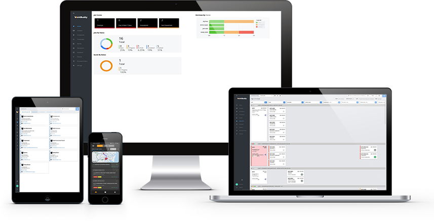 WorkBuddy job management software on all devices.