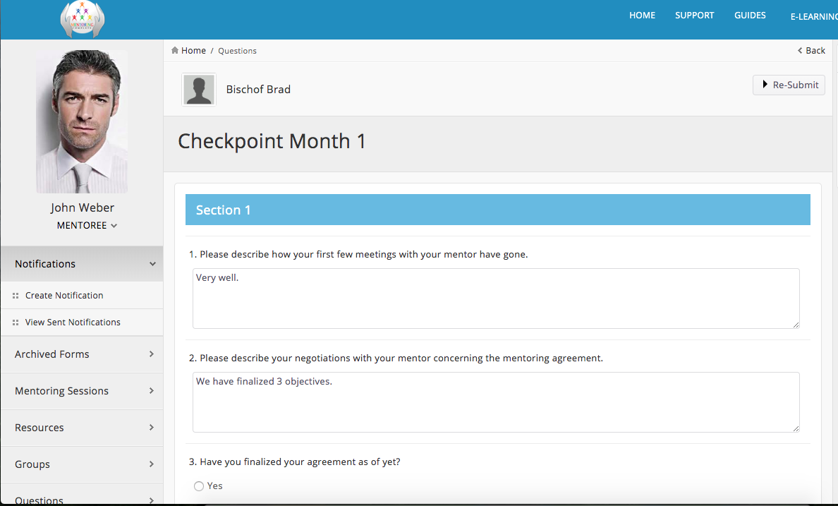 Checkpoint form