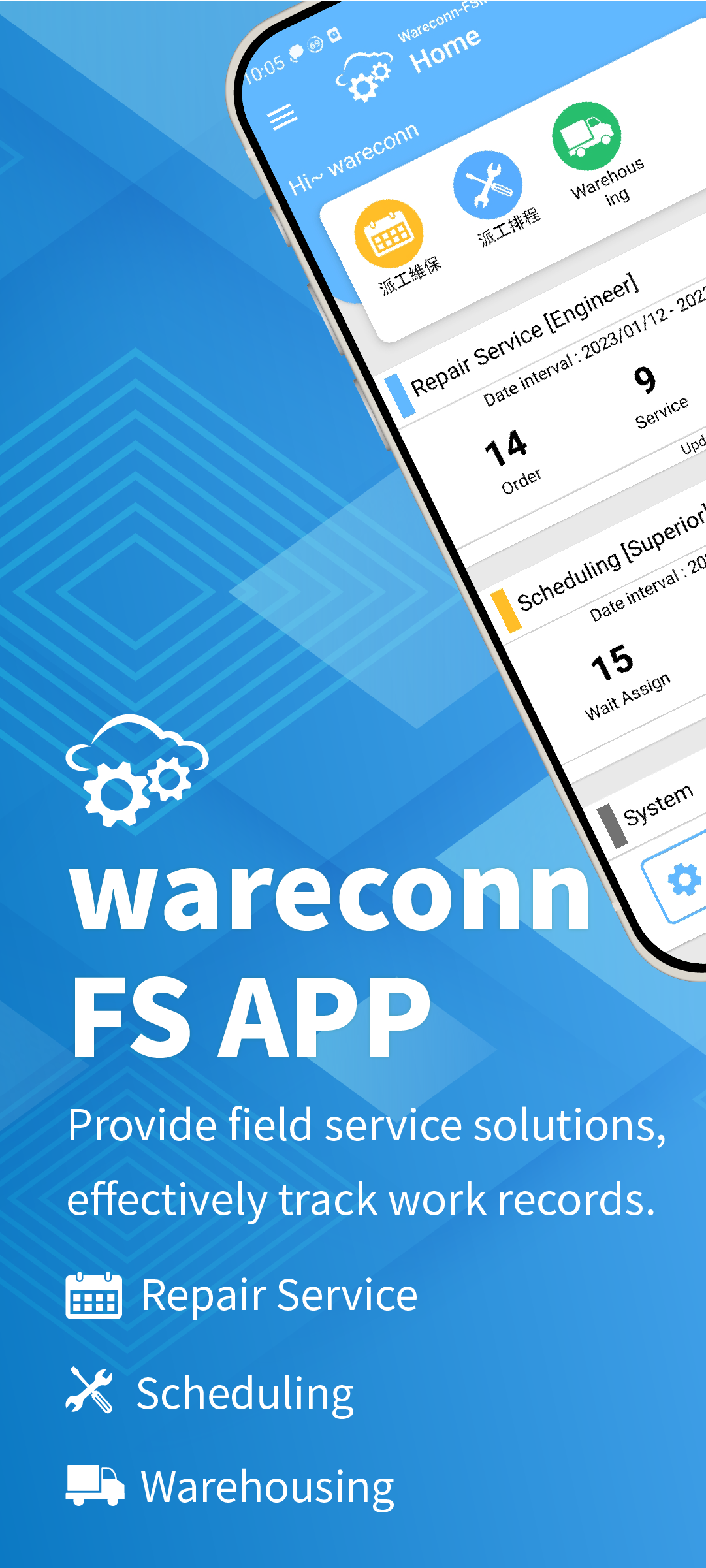wareconn field service management app