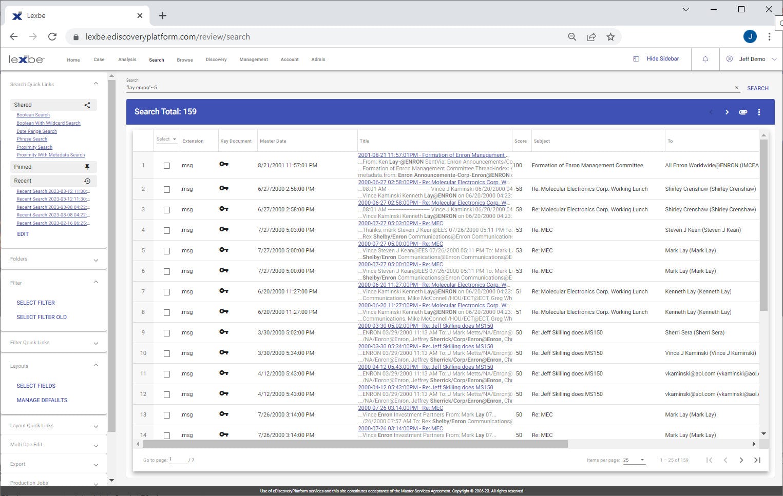 Lexbe eDiscovery Platform