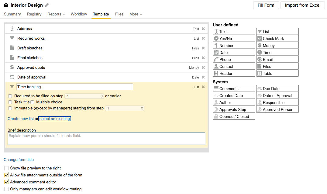 Pyrus offers customizable templates