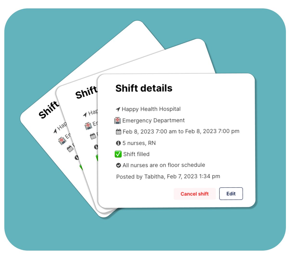 Shift detail cards