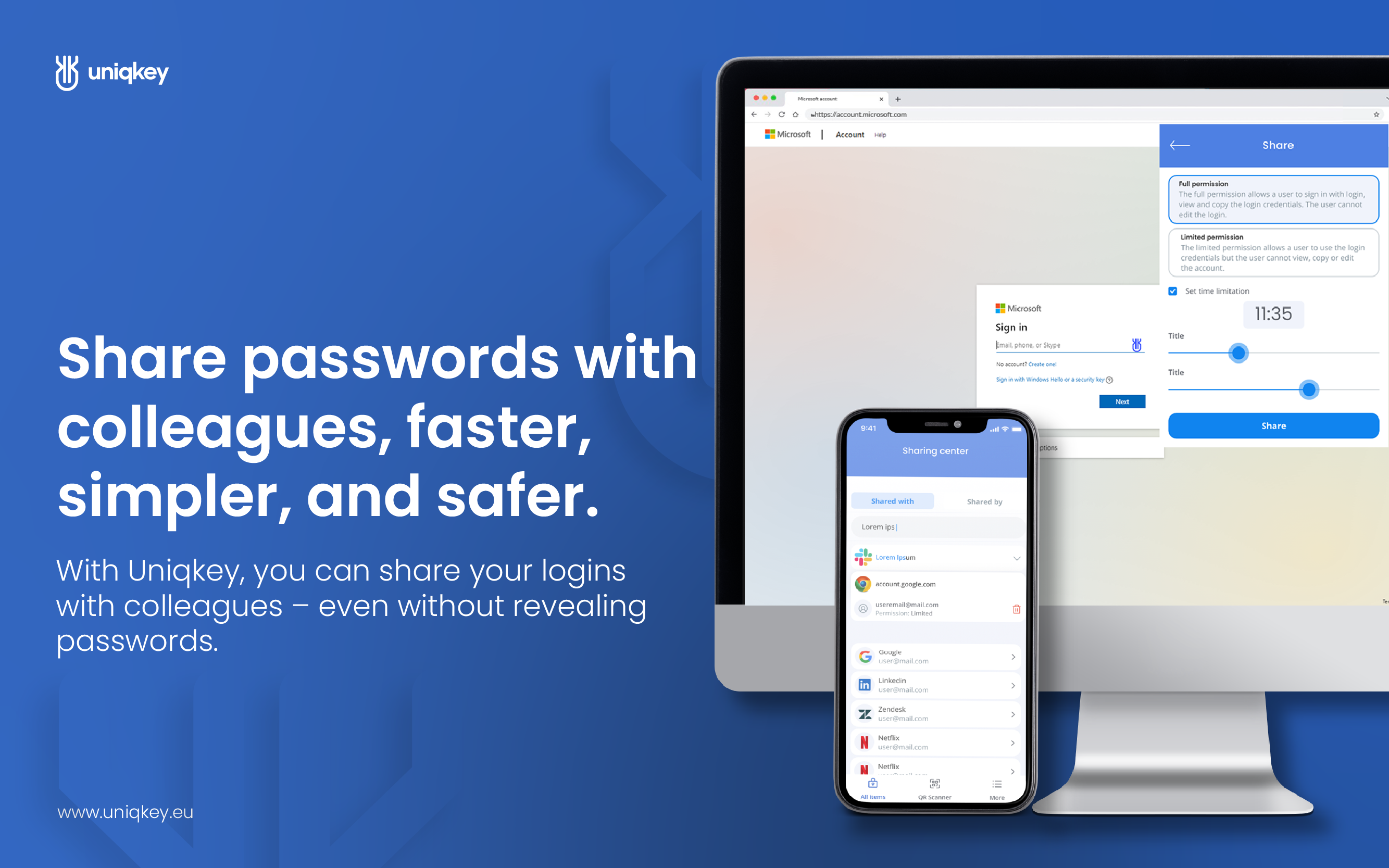 share access to services without revealing password