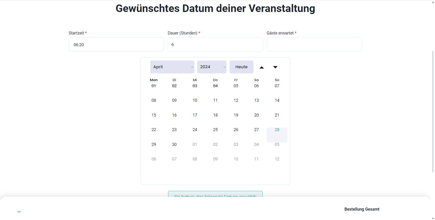 Univents screenshot: Erhalte Buchungsanfragen schnell und übersichtlich über deine vollständig personalisierbare Buchungsseite. Verschicke Angebote vollautomatisch und setze vordefinierte Events ohne manuellen Aufwand direkt nach der Angebotsunterschrift um.