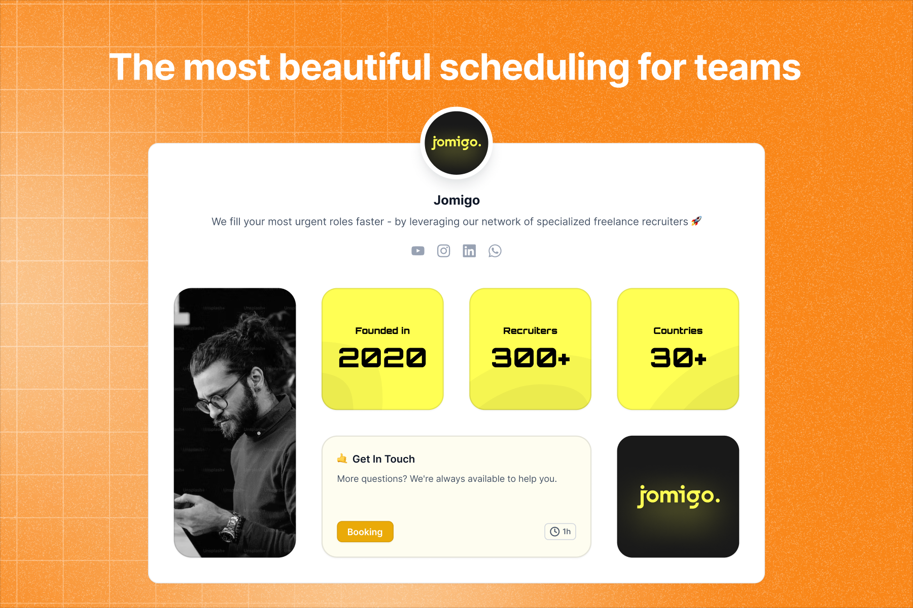 Create beautiful landing pages for your teams and increase customer engagement and your bookings.