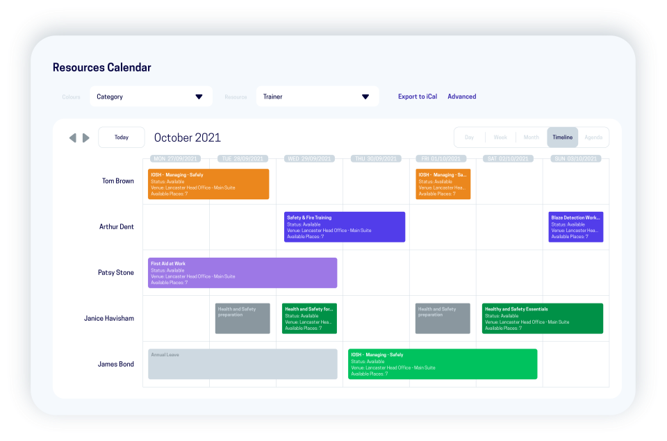 accessplanit Software - accessplanit resource calendar