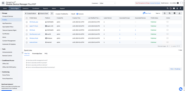 ManageEngine Mobile Device Manager Plus MSP Logiciel - 1