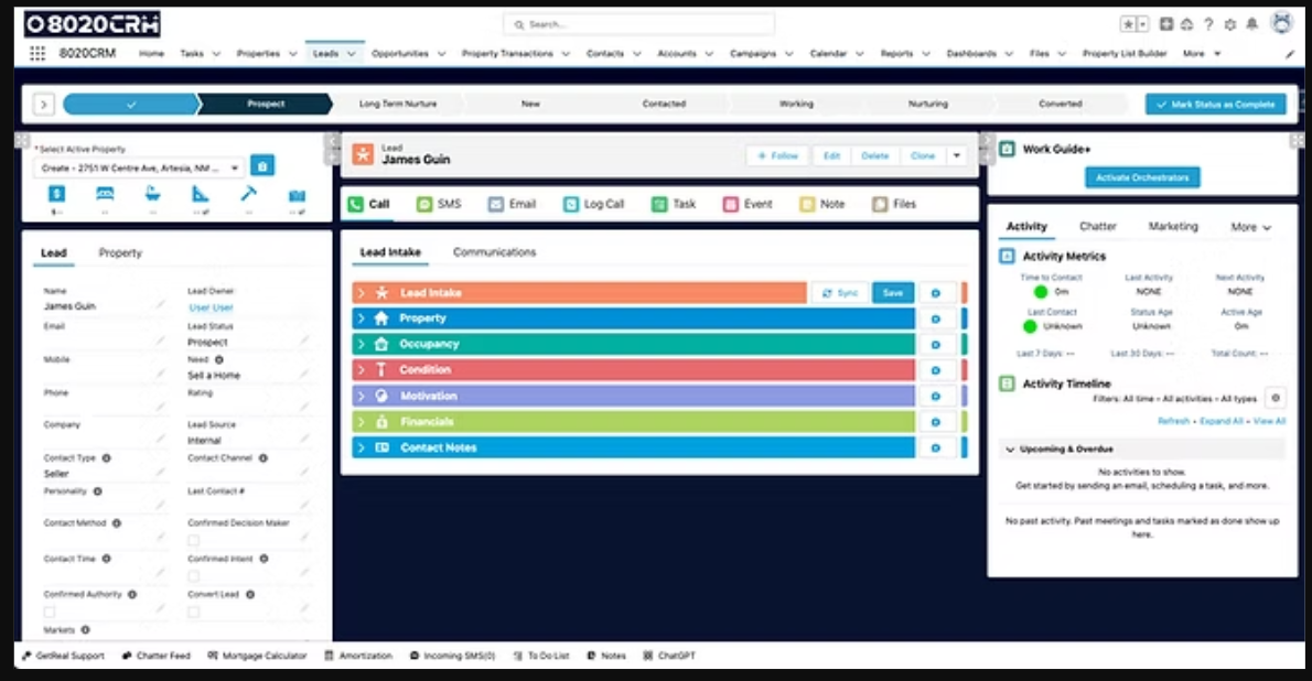 8020CRM Software - 8020CRM dashboard