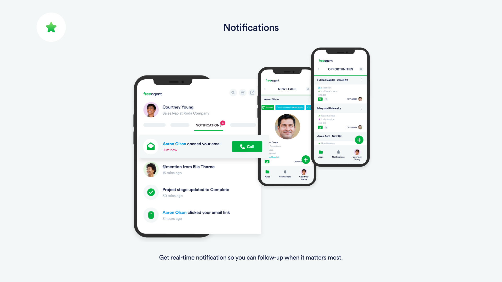 Get real-time notifications so you can follow-up when it matters most.