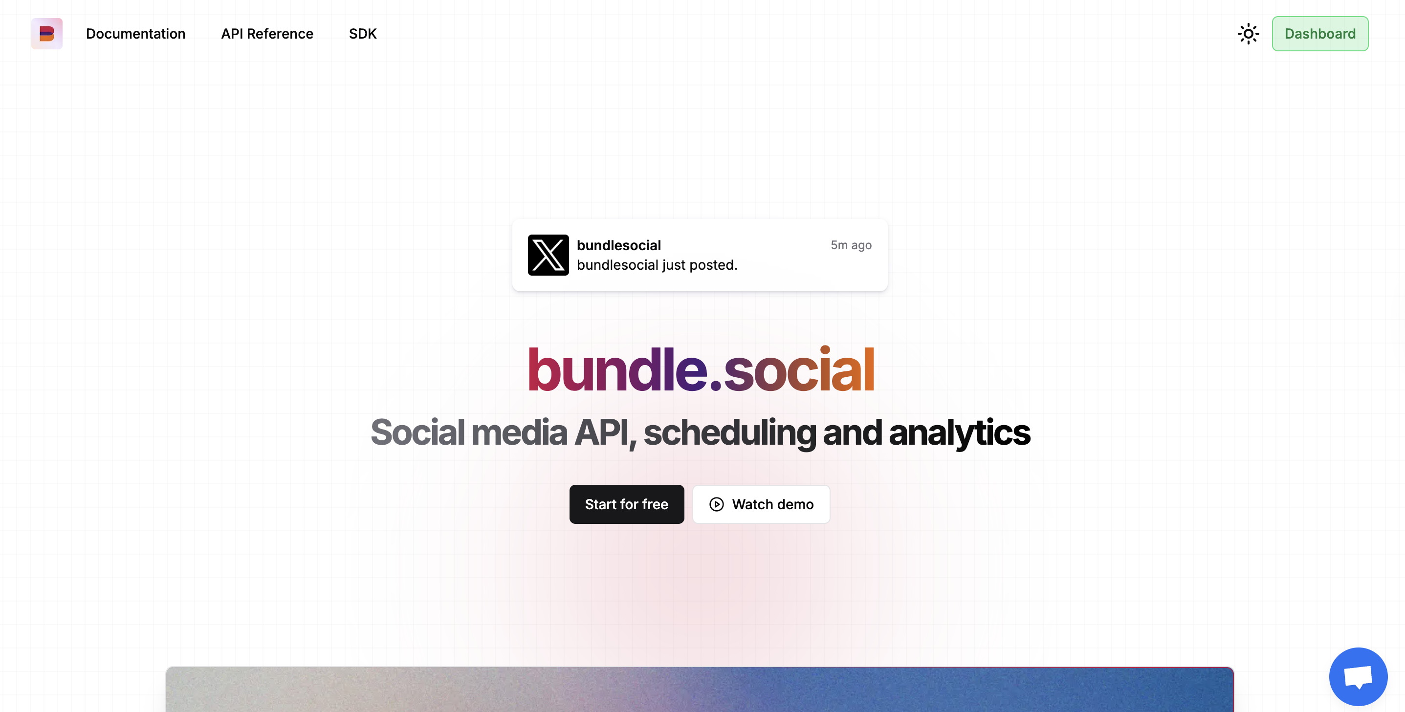 bundle.social screenshot: bundle.social landing