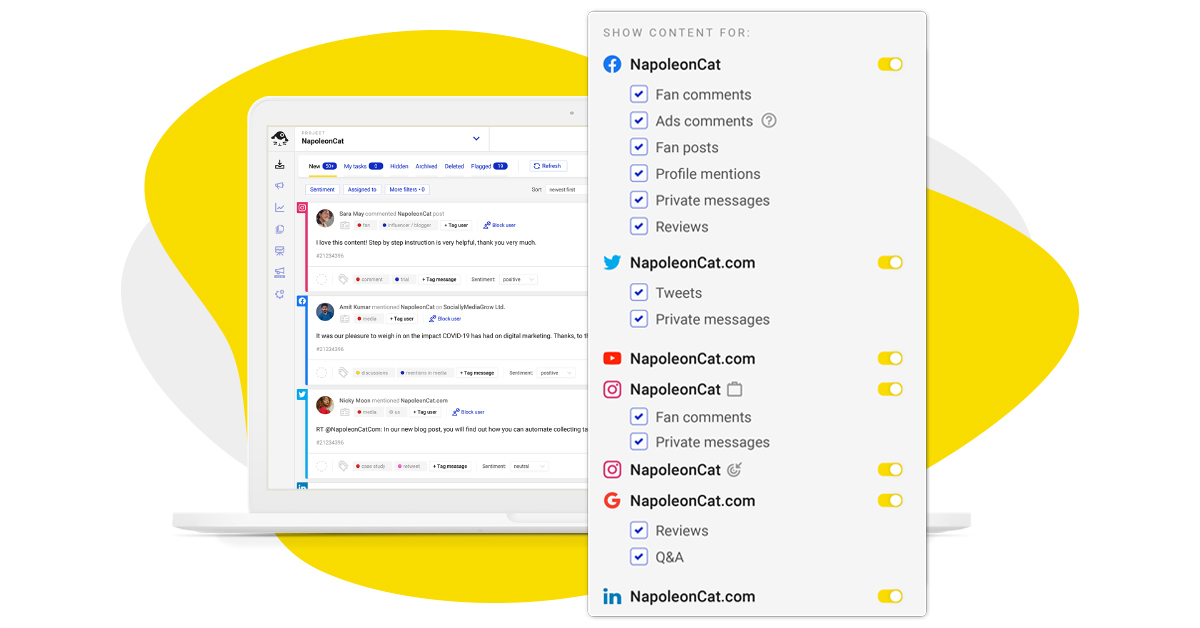 A unified social media inbox for all your comments, messages, reviews and more.