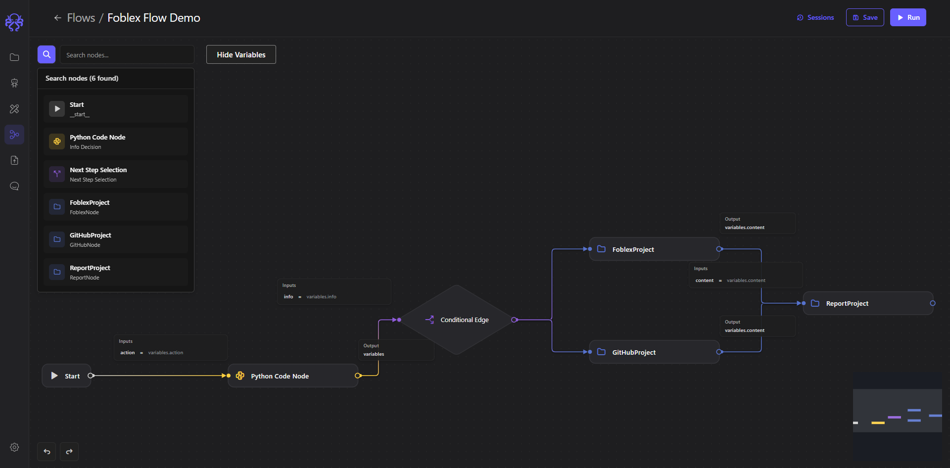 EpicStaff screenshot: EpicStaff visual canvas in action