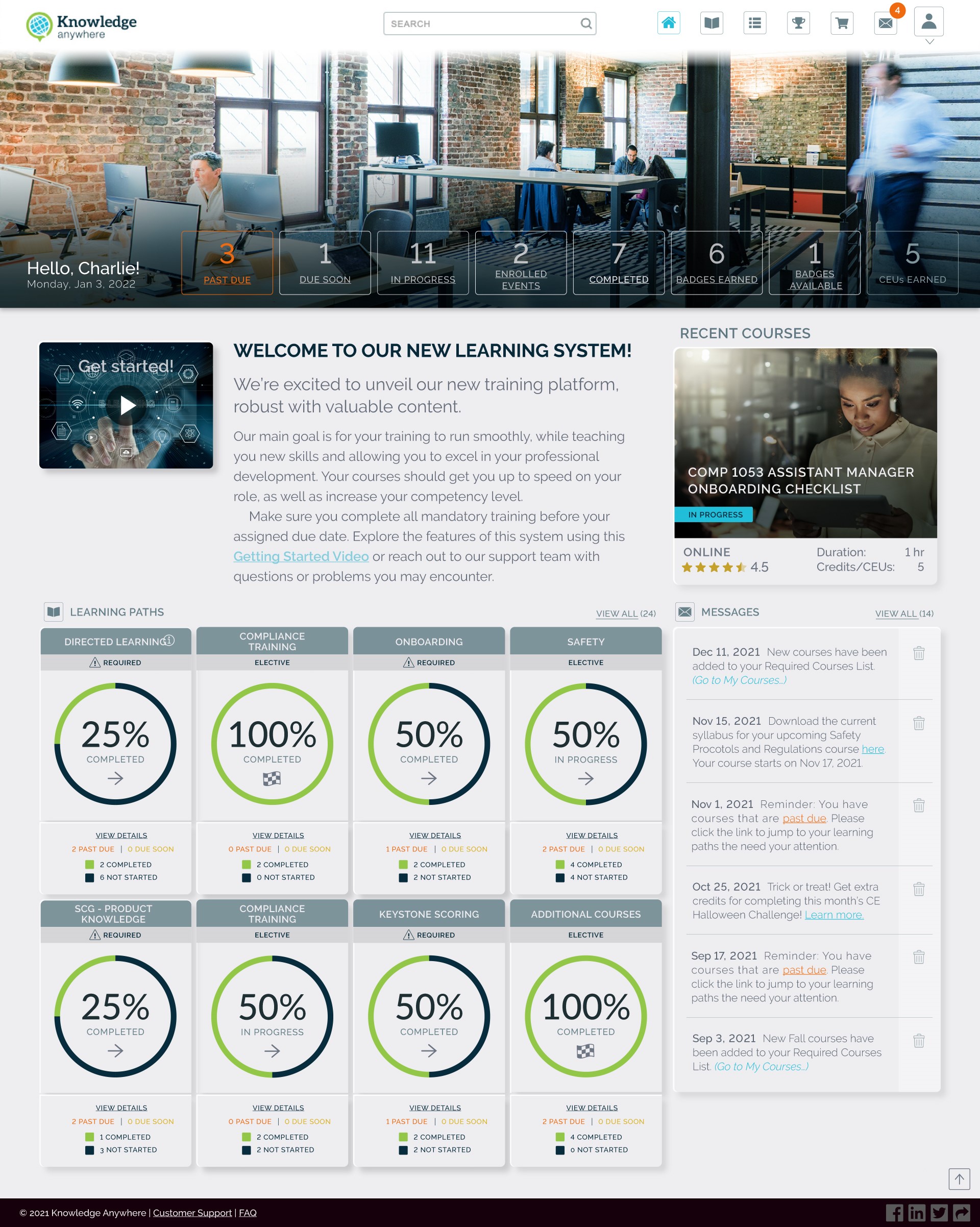 Home Page - Learner Side