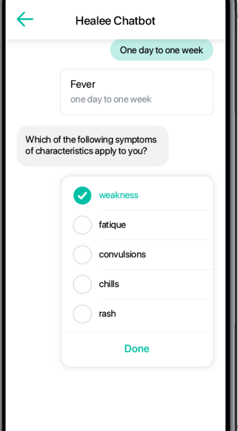 Healee screenshot: Healee AI chatbot
