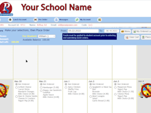PraxiSchool Software - Parent Portal - Lunch Ordering