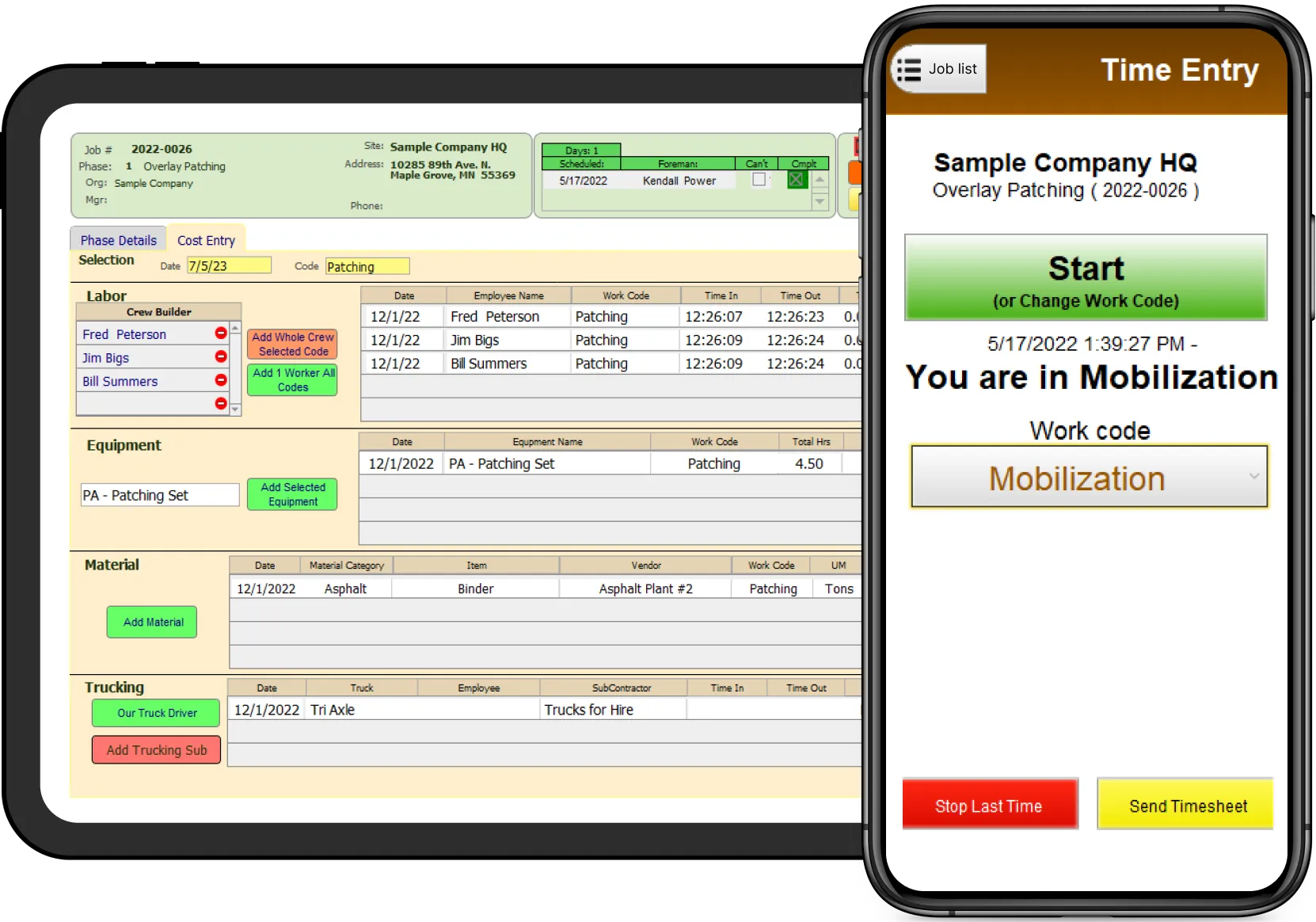 PROcru screenshot: PROcru performance management