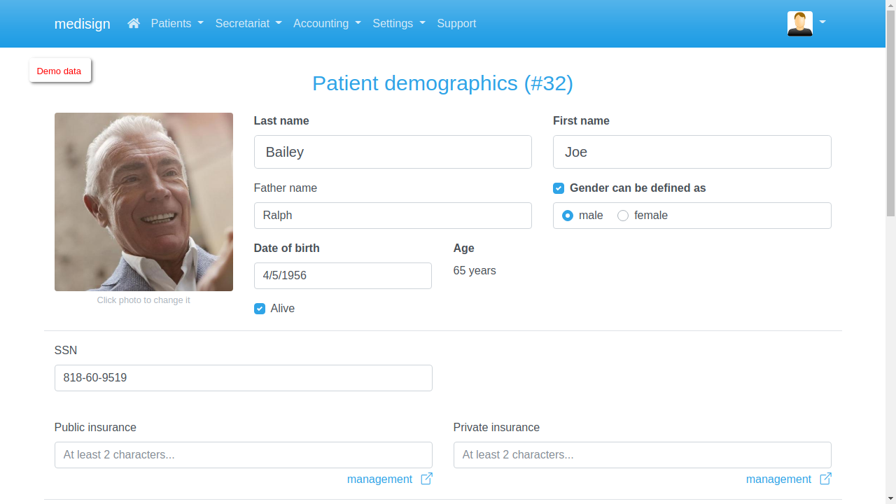 MediSign - Patient Demographics