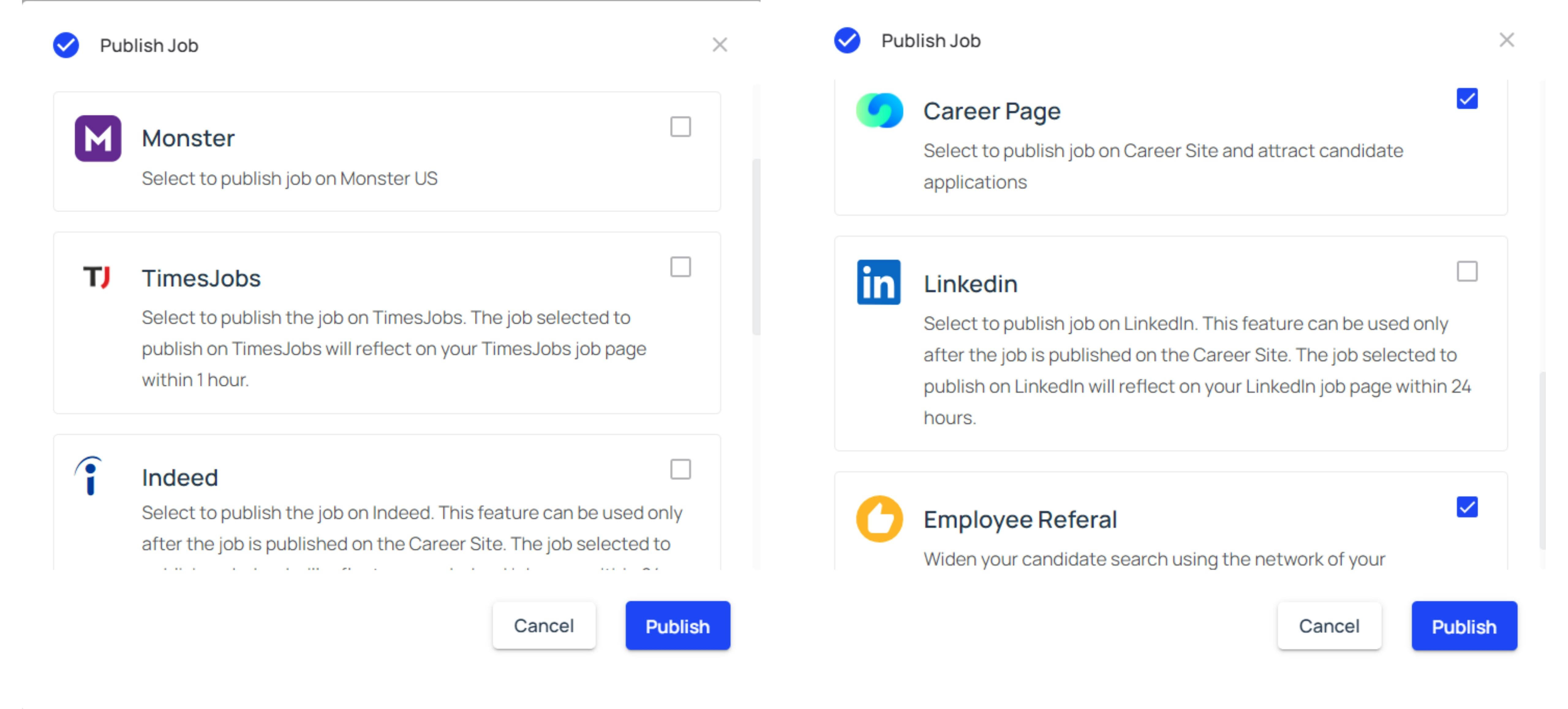 TalentRecruit Software - TalentRecruit Job Posting: Post jobs on seamlessly on LinkedIn, Indeed, Monster US & Times Job as well as our dedicated Career Page and Employee Referral Portals directly from our platform! Streamline your hiring process and reach top talent effortlessly