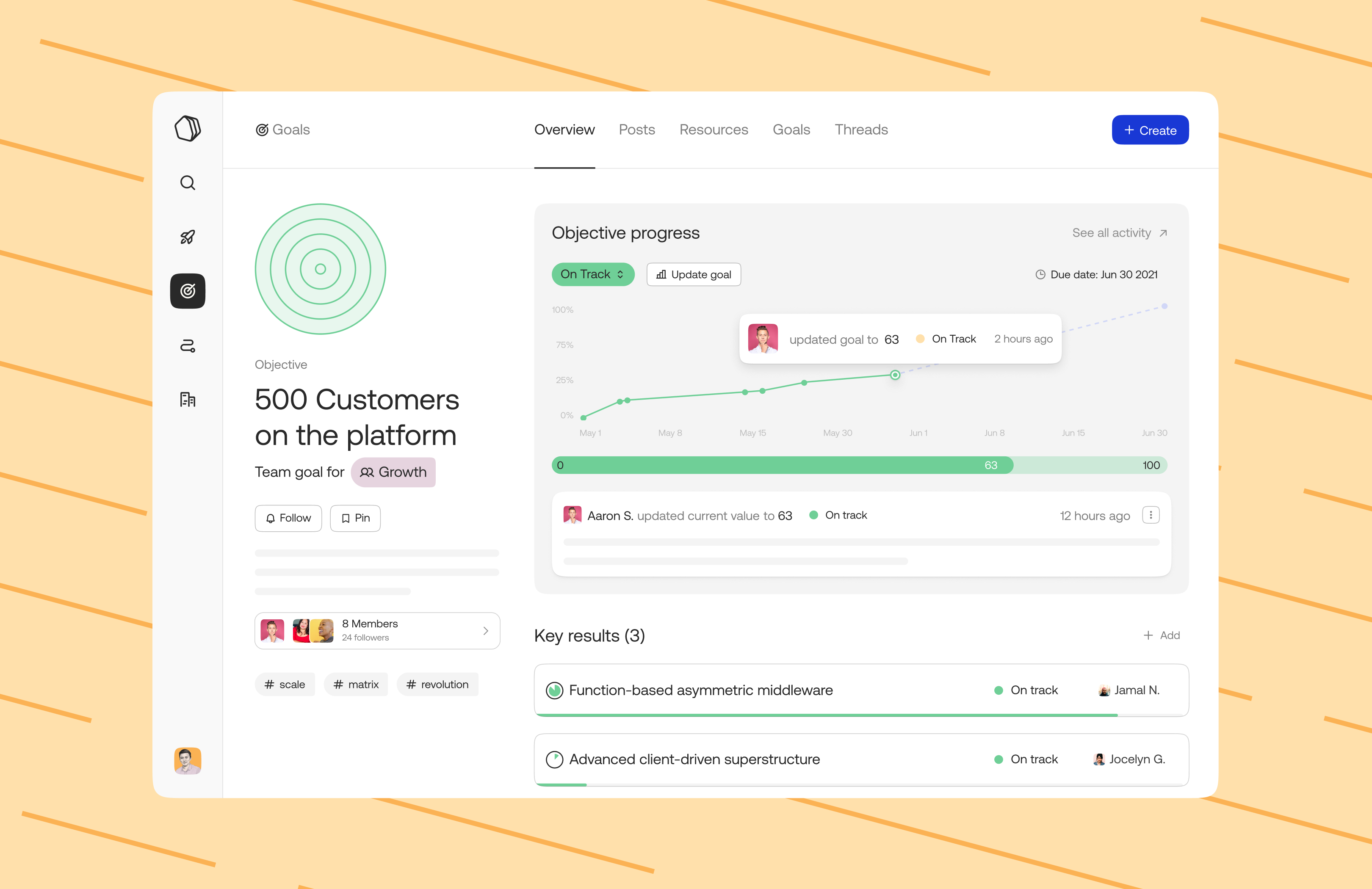 Qatalog Software - Track goals without spreadsheets. These goals are structured, visible, and linked to your directory and projects. So it’s easy for everyone to stay on the same page.