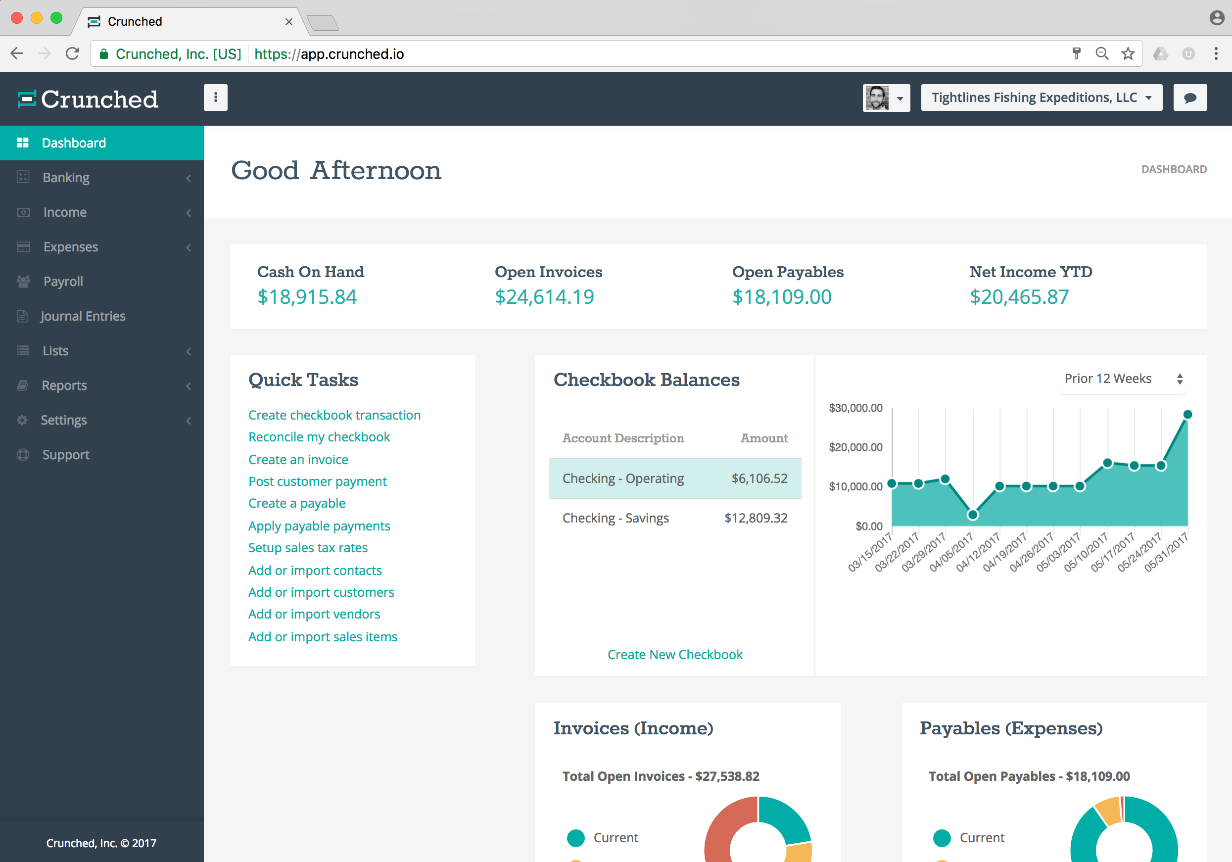 Crunched Software - View financial figures and graphical analytics from the intuitive dashboard
