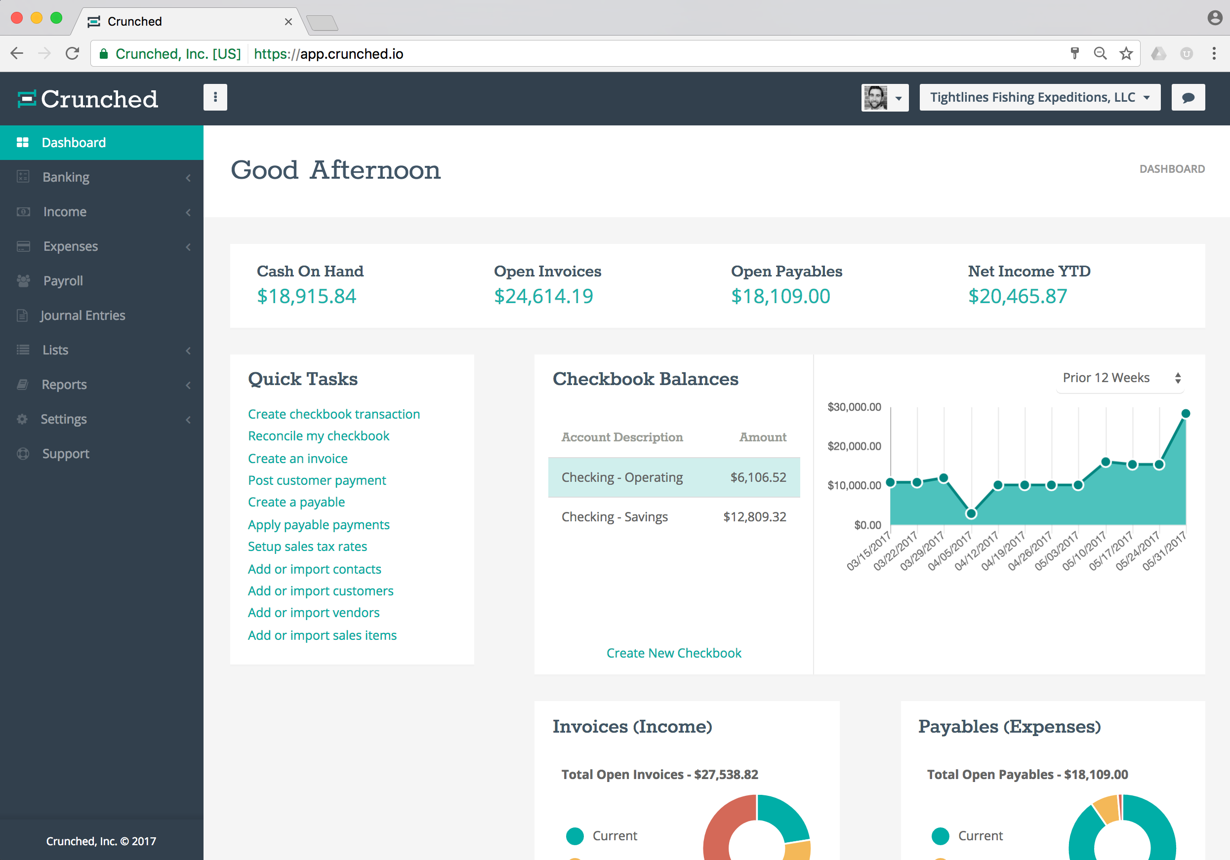 View financial figures and graphical analytics from the intuitive dashboard