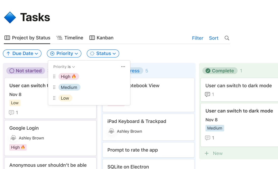 Notion Software - Notion tasks