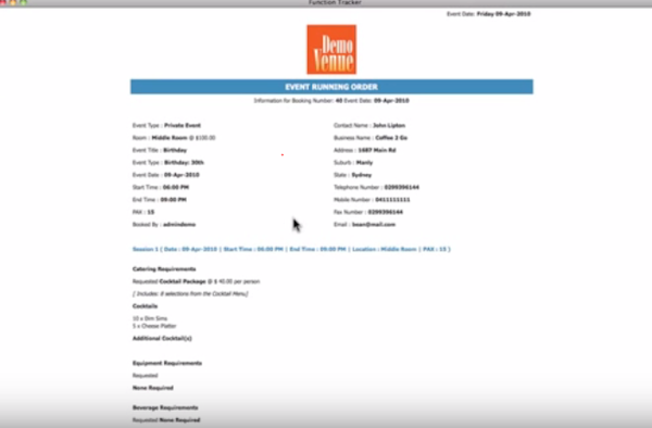 Function Tracker for Caterers Reviews, Demo & Pricing - 2022