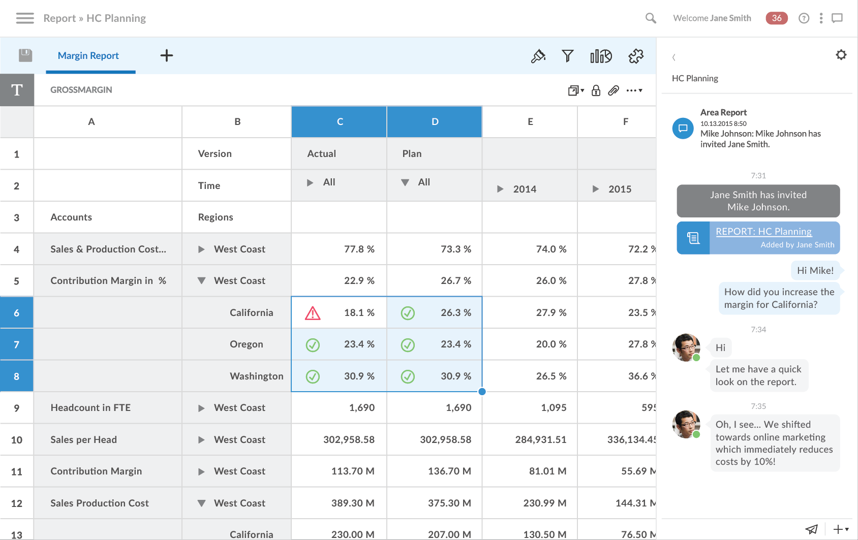 SAP Analytics Cloud Software - SAP Analytics Cloud showing planning features