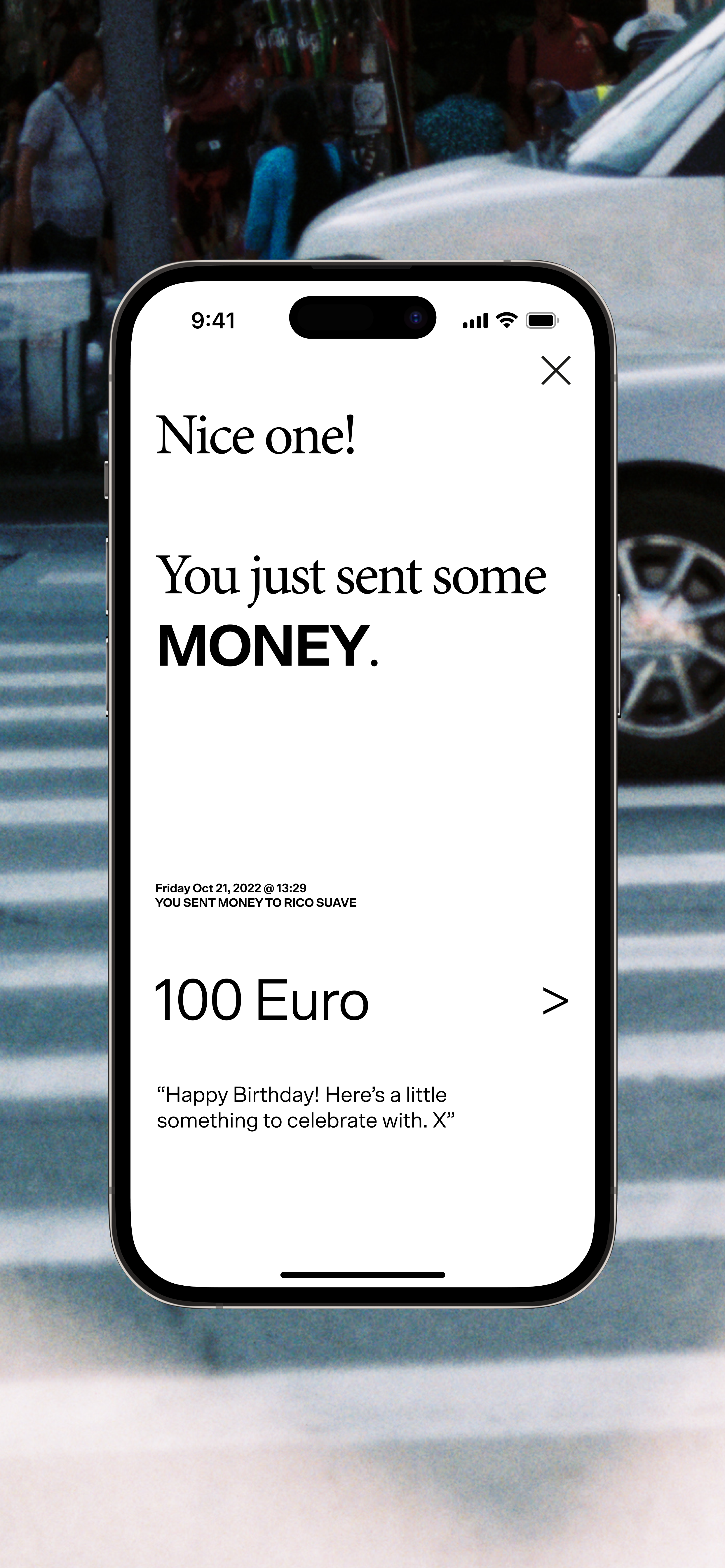 INCHARGE screenshot: INCHARGE send money