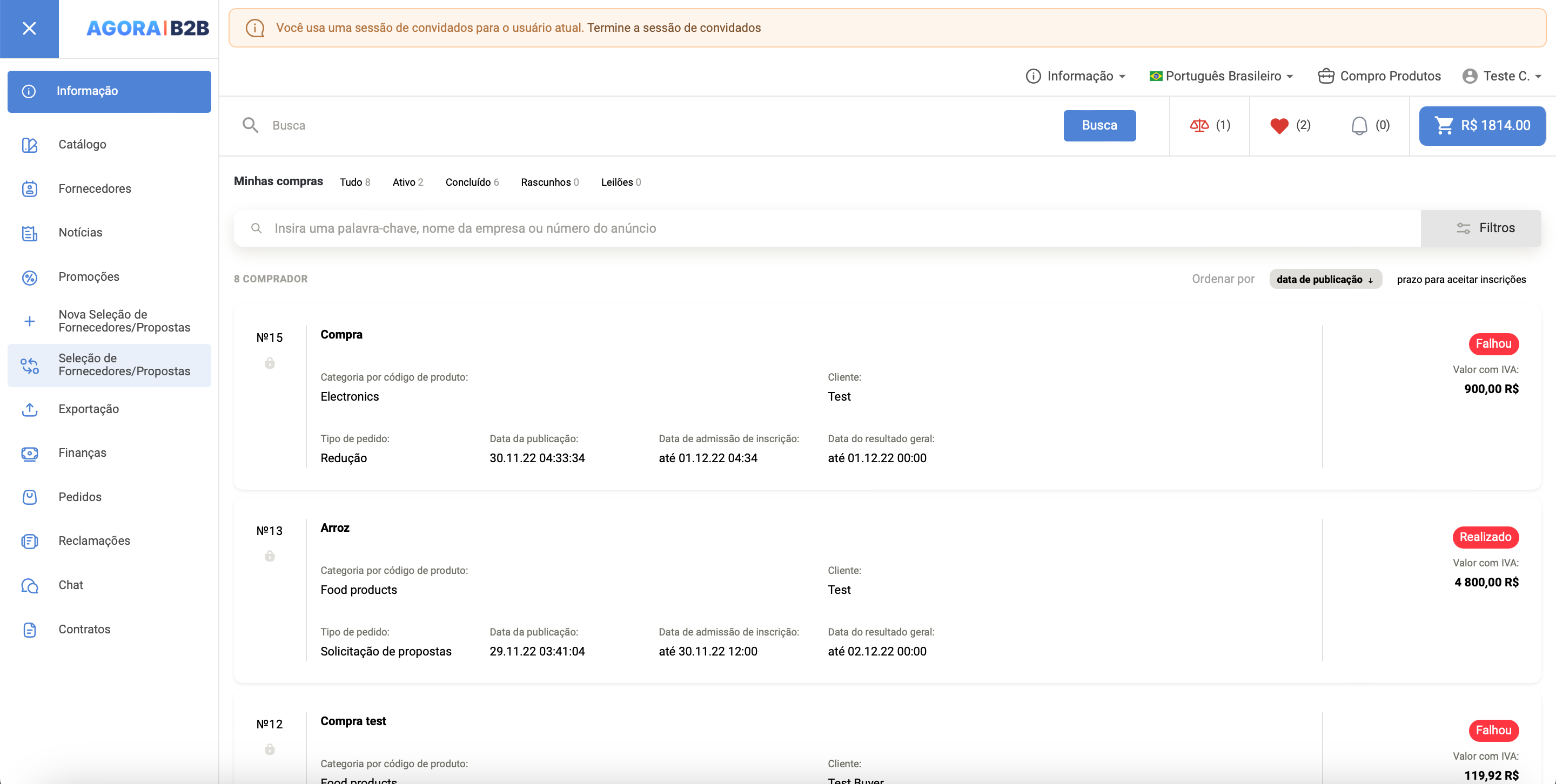 AGORA Software - SRM module to create a corporate e-procurement system or add it to your marketplace, allowing RFP, RFQ, RFI functionality for clients' special needs