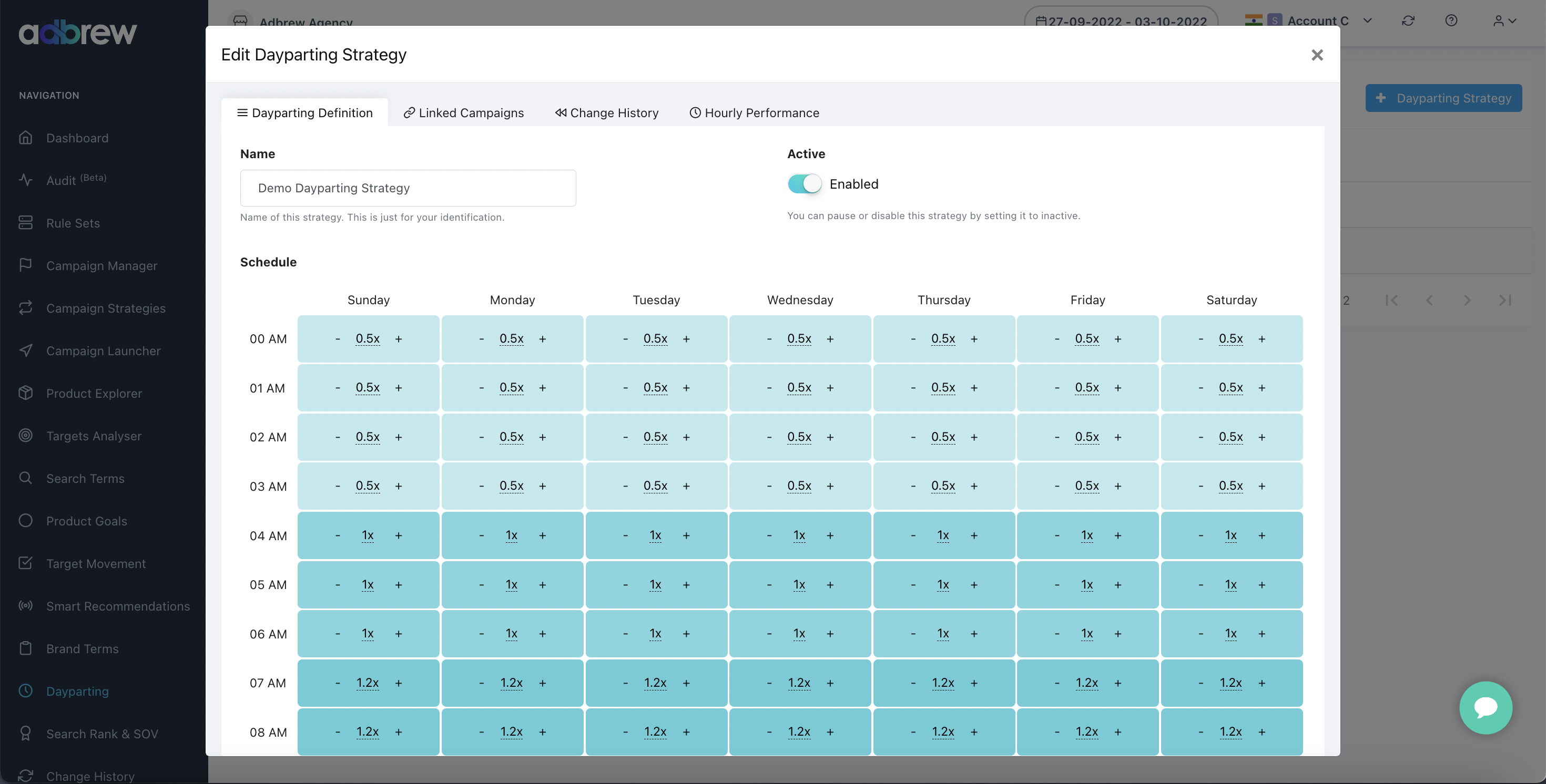 Adbrew Software - Dayparting & Amazon Marketing Stream (Hourly Bidding)