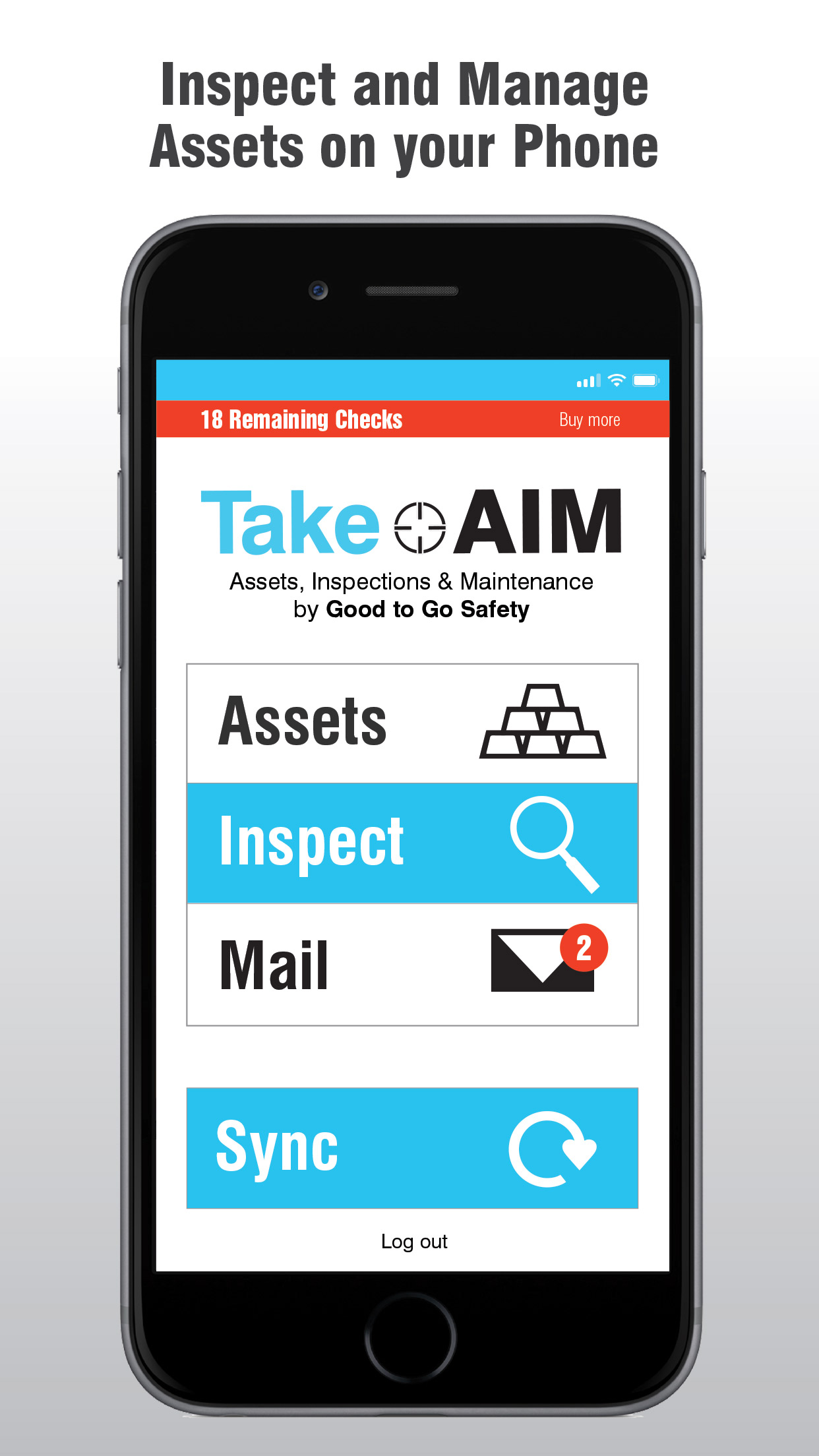 TakeAIM  screenshot: TakeAIM App home screen