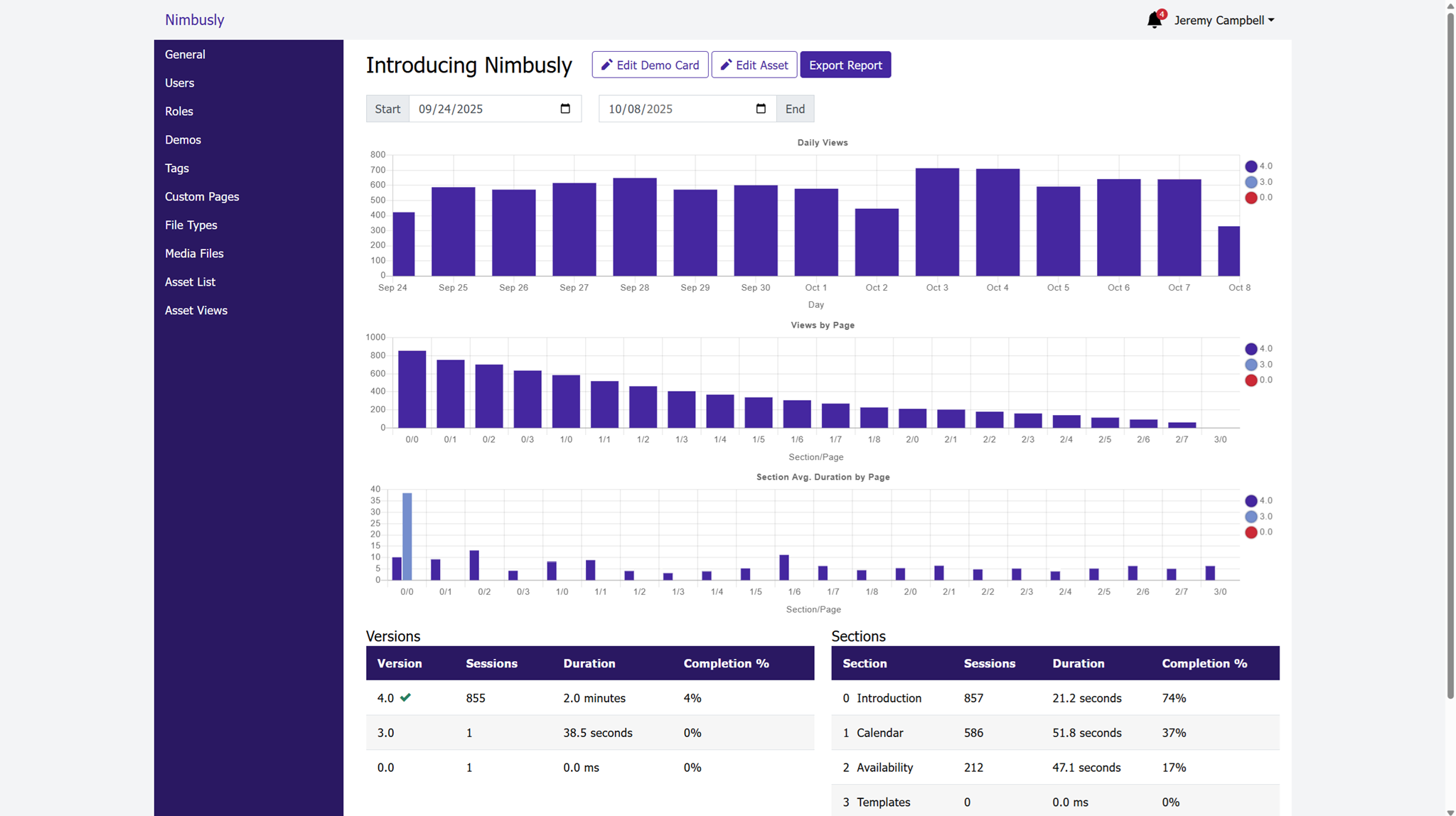 Regale Software - Measure how your demos are impacting the business with detailed analytics showing views, drop-off rates, and time on page.