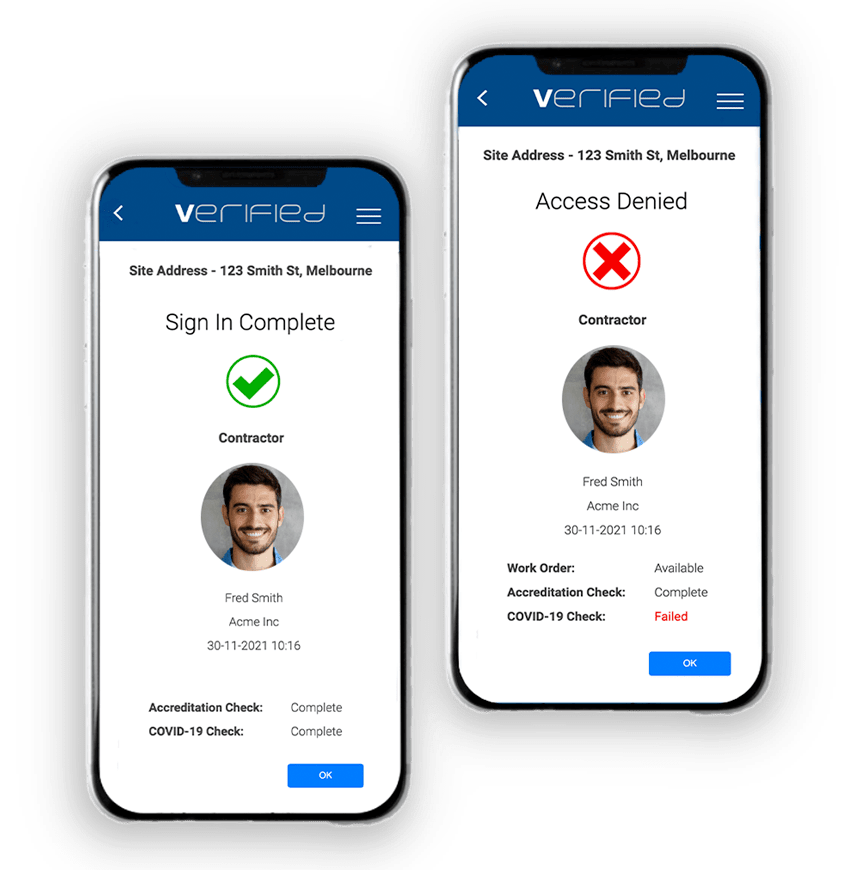 Verified screenshot: Verified visitor sign-in