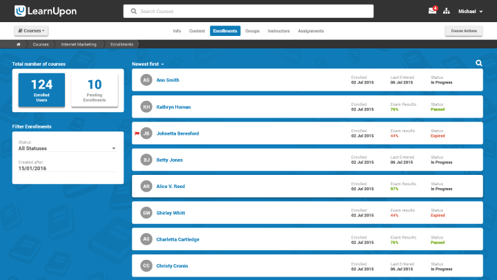 LearnUpon Software - Decide the number of enrollments and the time allowed per course