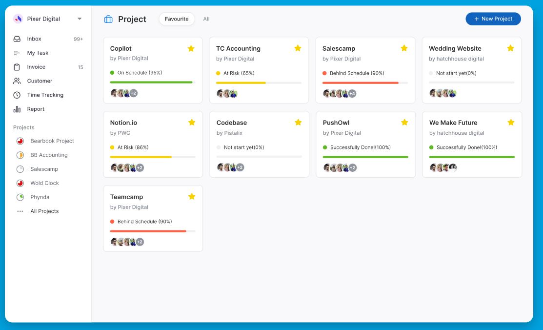 Teamcamp manage projects
