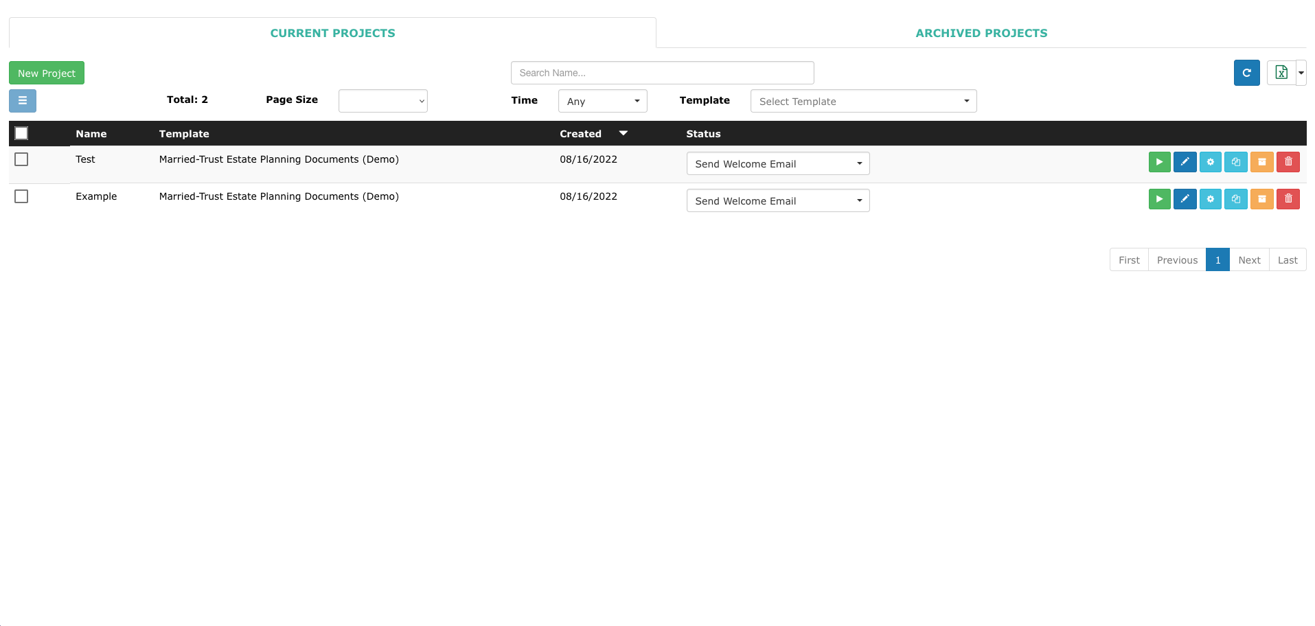 Celant Document Automation Engine screenshot: Main Dashboard