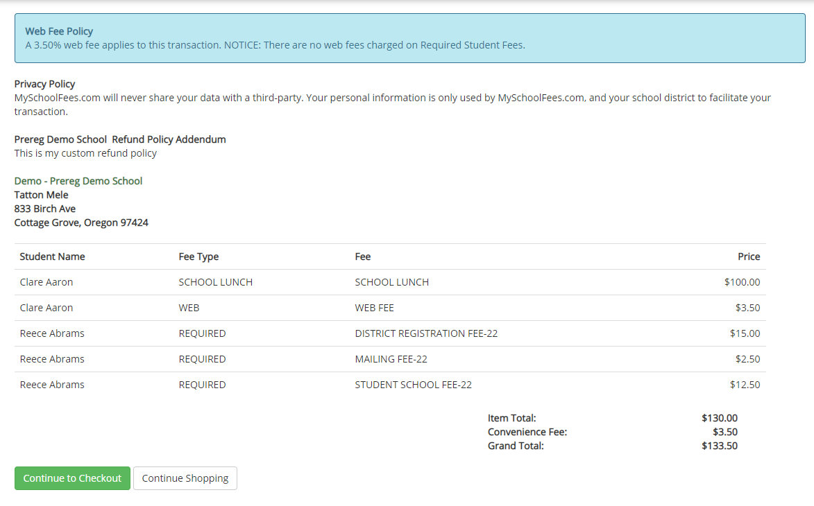 MySchoolFees Software - 3
