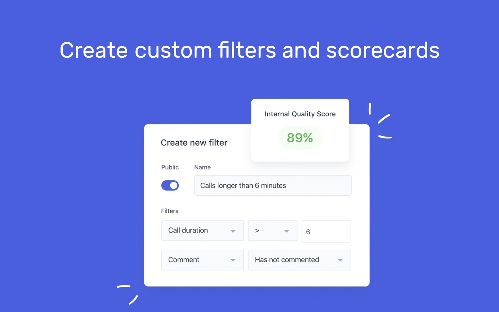 Create custom filters and scorecards