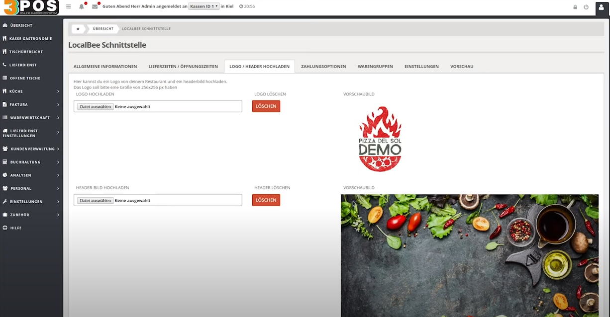 3POS screenshot: 3POS customizable branding