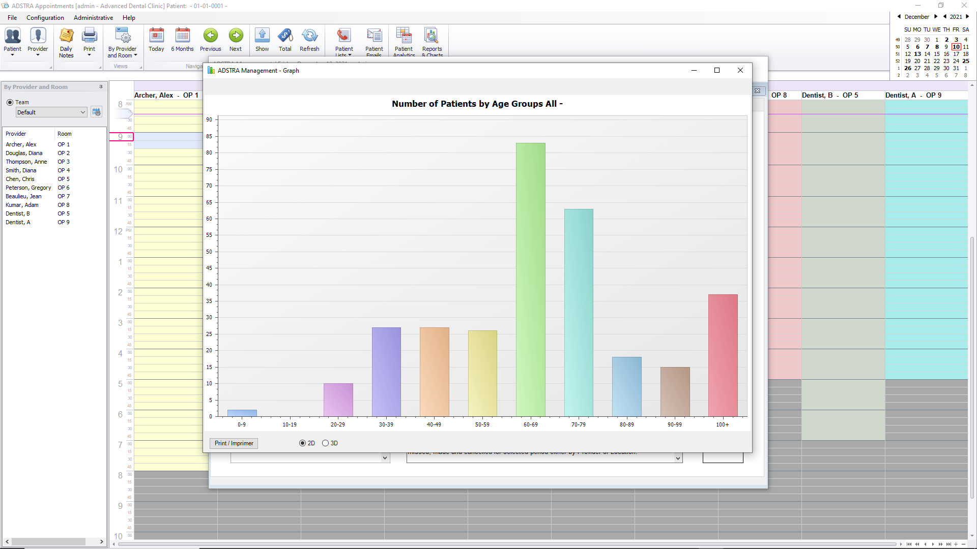 ADSTRA Dental Software Software - Dental practice analytics and reporting capabilities available within ADSTRA Management