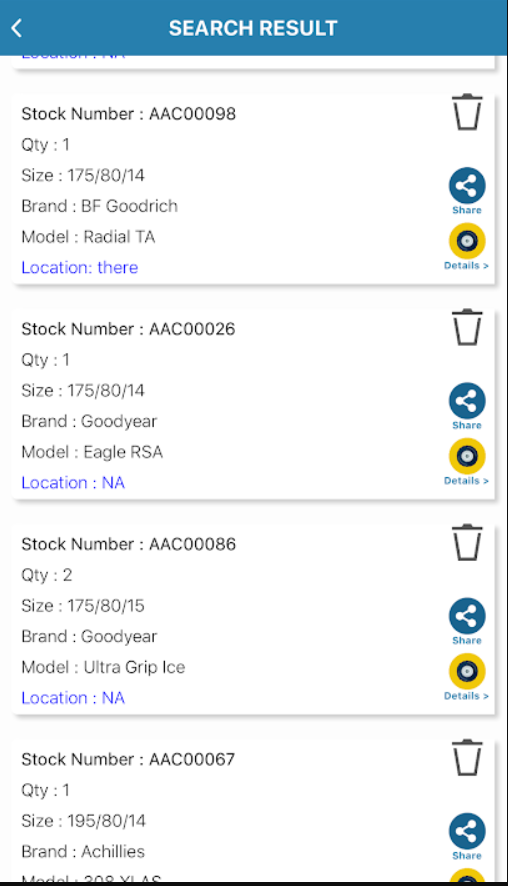 Tire Inventory Solutions Software - Search inventory