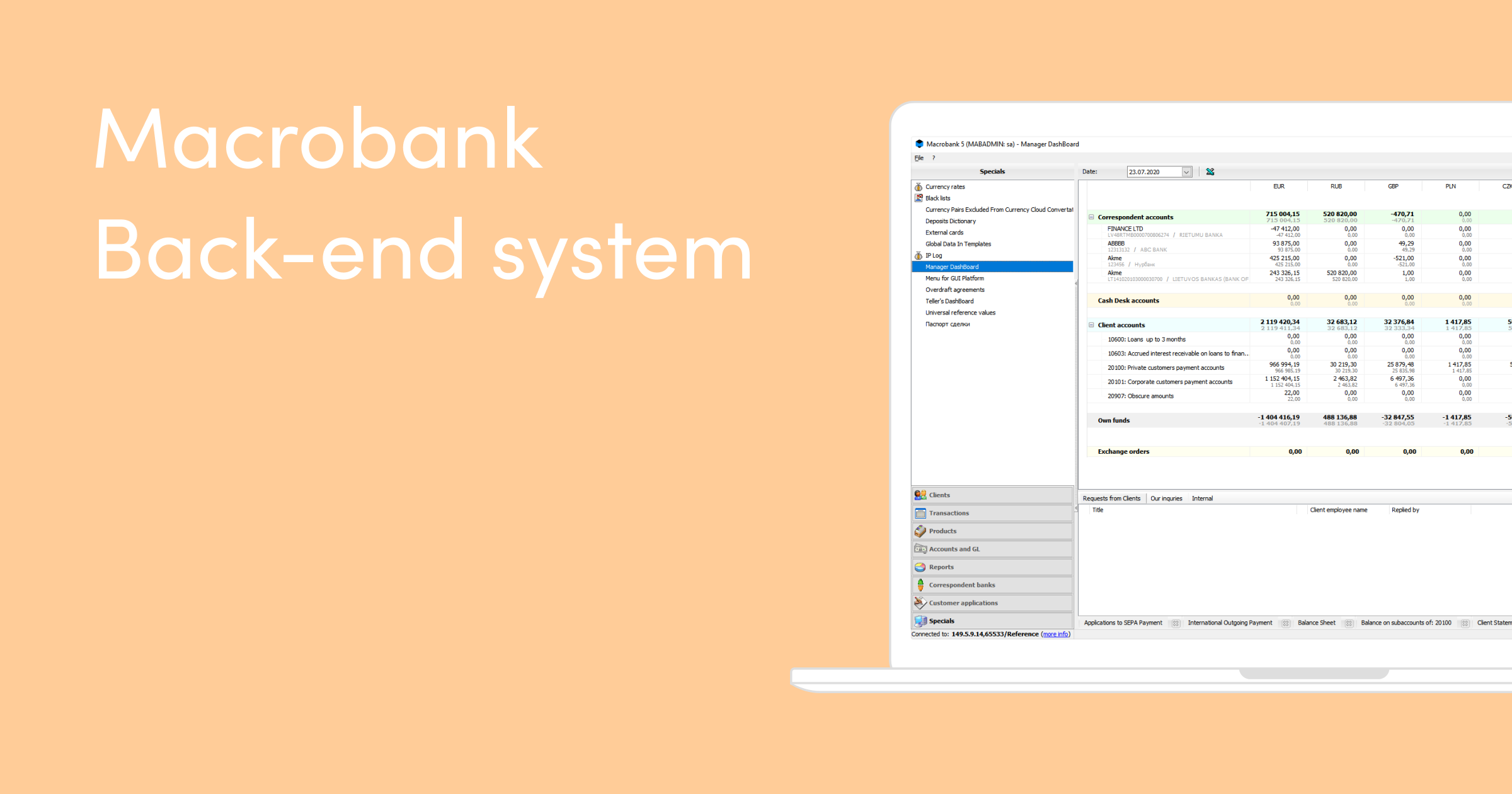 Macrobank Back-end system
