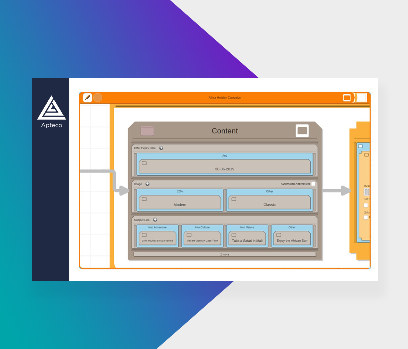 Apteco PeopleStage screenshot: Apteco PeopleStage - Personalised content