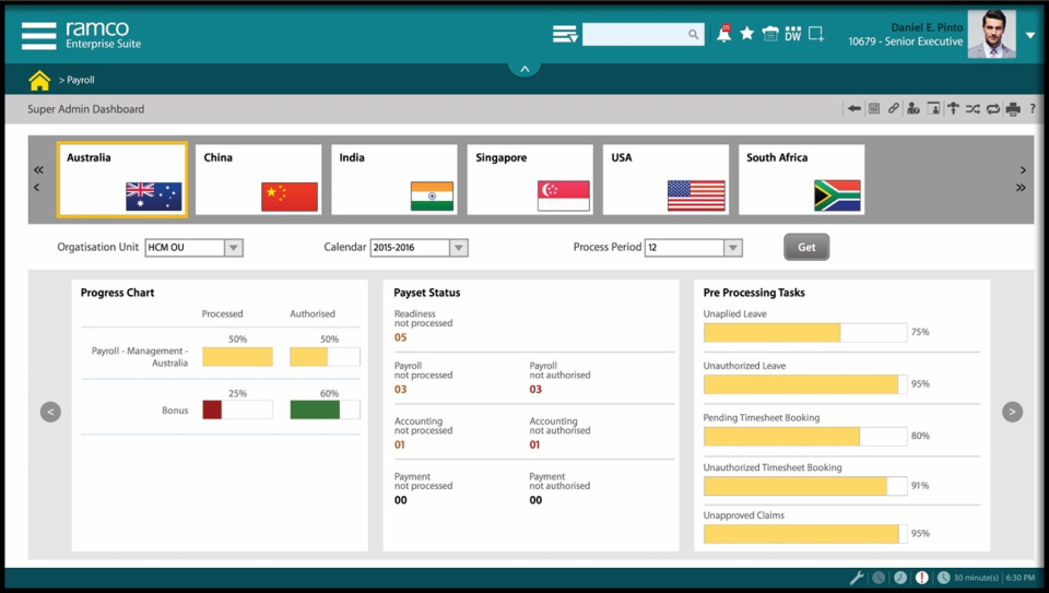 Ramco Global Payroll Software - Ramco Global Payroll superadmin Dashboard