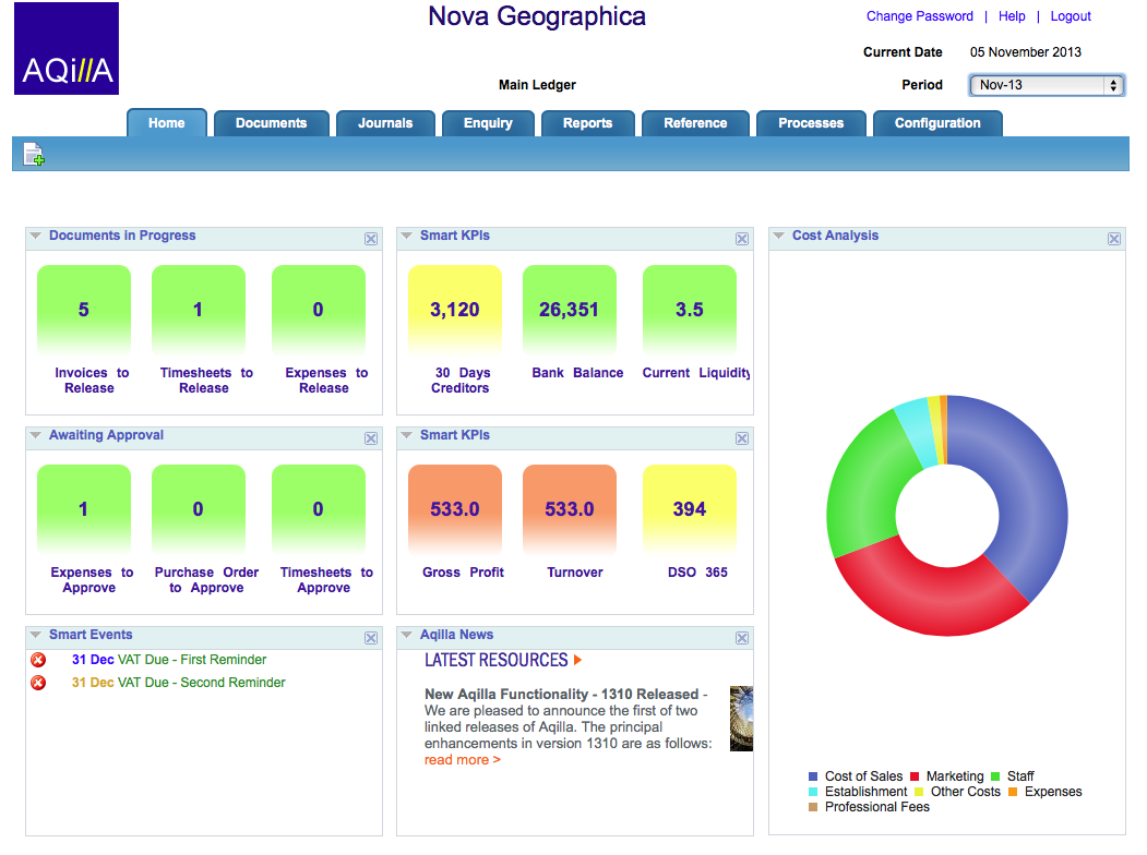 Aqilla screenshot: Aqilla Cloud Accounting Software